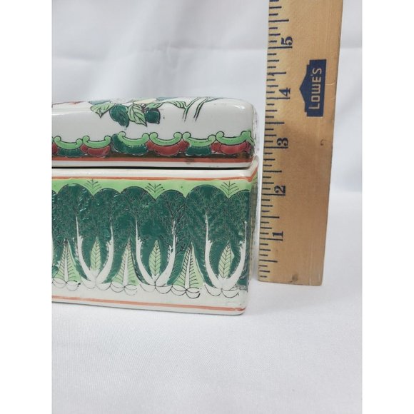 Antique Chinese Canton Porcelain Box & Cover Hand Painted - China 19th Century - Picture 9 of 10